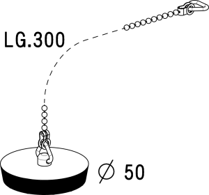Bouchon évier Ø50 + chaînette FIN DE SERIE