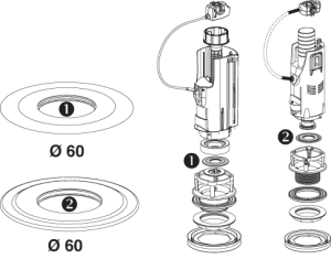 Joint de soupape Ø60mm - 2 pces