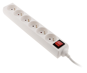 Bloc 6 prises 16A + interrupteur Câble longueur 1,00m