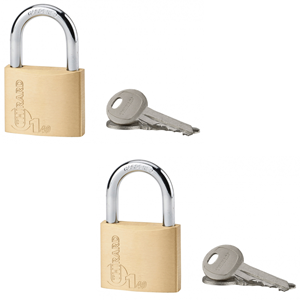 2 cadenas laiton TYPE 1 40mm anses acier - 4 clés