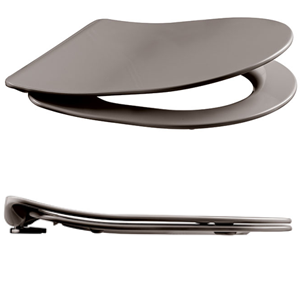 Abattant extra plat AMIRAL Taupe thermodur - Frein de chute - Déclipsable CHARNIÈRES INOX - 20721280