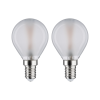 2 Ampoules LED à filaments 230V E14 sphérique dépoli 2x250lm 2x3W 2700K