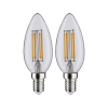 2 Ampoules LED à filaments 230V E14 flamme clair 2x470lm 2x4,5W 2700K