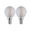 2 Ampoules LED à filaments 230V E14 sphérique dépoli 2x470lm 2x4,5W 2700K