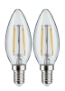 2 Ampoules LED à filaments 230V E14 flamme clair 2x250lm 2x2,7W 2700K