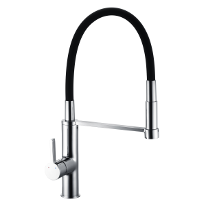 Mitigeur évier haut SURIA Noir/Chromé - Bec Flexible Pivotant 360° + douchette 4062781