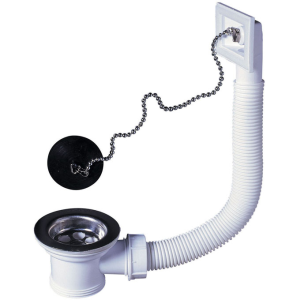 Bonde évier à bouchon Ø50mm - avec trop-plein