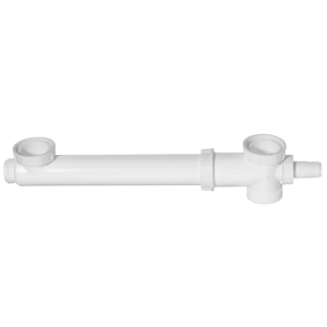 Tubulure évier 2 bacs avec prise machine à laver