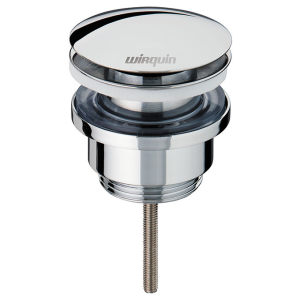 Bonde lavabo QUICK CLAC laiton chrome sans trop-plein - Hauteur 75mm