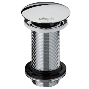 Bonde lavabo écoulement libre dôme fixe sans trop-plein H.100mm