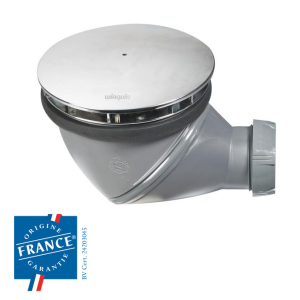 Bonde de douche Ø90mm - dôme ABS chrome JAMES - Sortie orientable à 360° NF