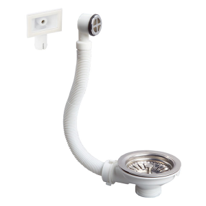 Bonde panier pour évier 1 bac Ø90mm - avec trop-plein