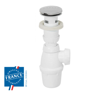 Ensemble fermeture lavabo QUICK CLAC trop-plein intégré - sortie Ø32mm