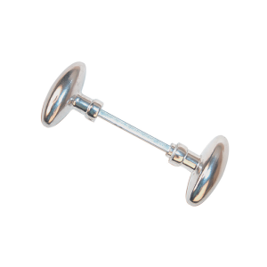 Paire de boutons ovales carré 6mm alu Naturel