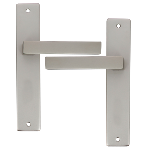 Ens. poignée/plaque 195 bec de cane JOFFRIN alu Inox velours