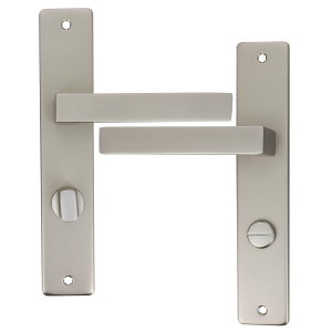 Ens. poignée/plaque 195 condamnation JOFFRIN alu Inox velours