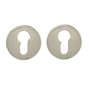 2 rosaces Ø49mm cylindre acier Nickel mat