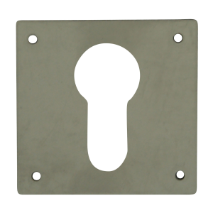 Plaque cache serrure cylindre 50x50mm acier Inox