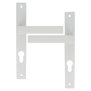 Ens. poignée/plaque étroite JOFFRIN cylindre alu Blanc mat