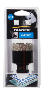 Scie trépan Diamant à sec M14 pour meuleuse - Ø45mm