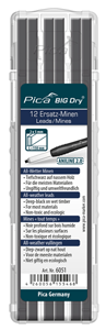 Etui 12 mines de rechange FOR ALL 6051 graphite pour BIG DRY PIC0015