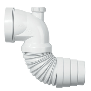 Pipe WC coudée extensible- 230/330mm Armature métallique avec piquage