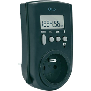 Contrôleur de consommation électrique sur prise noir