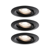 3 Mini spots encastrés LED orientables Alu noir IP23 66mm 3x4W 3x310lm 230V 2700K