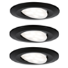 3 spots encastrés LED orientables CALLA plastique noir IP65 90mm 3x5W 3x400lm 230V 3000K