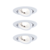 3 spots encastrés LED orientables plastique blanc IP20 82mm 3x4,8W 3x450lm 230V 3000K