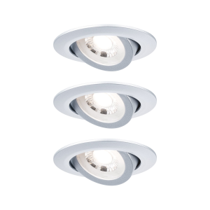 3 spots encastrés LED orient. plastique acier brossé IP20 82mm 3x4,8W 3x450lm 230V 3000K