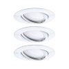 3 spots encastrés LED orientables métal blanc IP20 90mm GU10  3x5W 3x350lm 230V 3000K