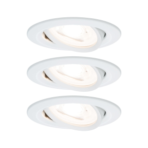 3 spots encastrés LED orientables NOVA alu blanc IP20 84mm GU10 3x6,5W 3x460lm 230V 2700K