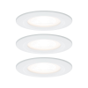 3 spots encastrés LED fixes NOVA alu blanc IP44 78mm GU10 3x6,5W 3x460lm 230V 2700K