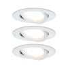 3 spots encastrés LED orientables alu blanc IP23 84mm 3x6W 3x470lm 230V 2700K