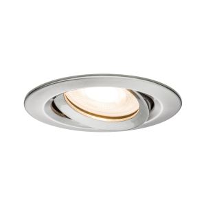 Spot encastré orient. NOVA+ alu acier br IP65 93mm GU5,3/GU10 max 35W (ampoules n