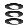 3 spots encastrés LED orientables CALLA plastique noir IP65 90mm 3x6W 3x530lm 230V 4000K