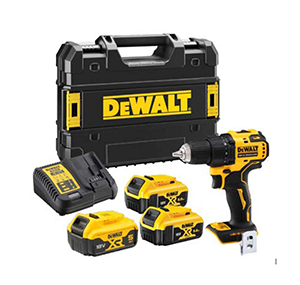 Perceuse-visseuse compacte XR 18V 5Ah Li-Ion DEWALT en coffret + 3 batteries