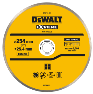Disque pour scie carrelage en céramique Ø250x25.4mm DEWALT DT3733-XJ
