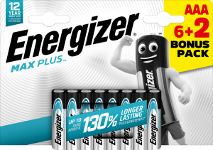 Pile LR03 AAA 1.5V alcaline Max Plus Energizer - 8 pces