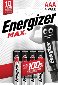 Pile LR03 AAA 1.5V alcaline Max Energizer - 4 pces
