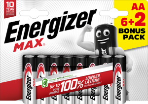 Pile LR6 AA 1.5V alcaline Max Energizer 8 pces