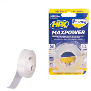 Ruban double face transparent 19mmx2m MAXPOWER / HT1902