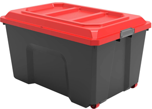 Malle de rangement LOCKER 135L noir/rouge