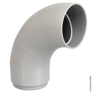 Coude unique PVC Ø80mm GRIS