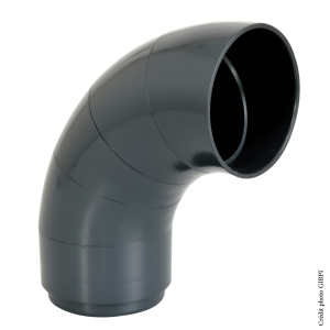 Coude unique PVC Ø80mm ARDOISE