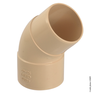 Coude PVC 45° eaux pluviales Ø50mm SABLE
