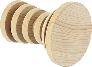 Patère Scandy 1 tête Ø80 P100mm hêtre brut