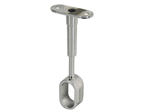 Support de plafond réglable chromé pour tube 30x15mm