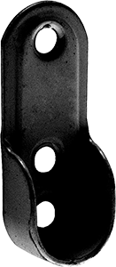 Support d'extrémité noir pour tube de penderie 30x15 - 2 pces